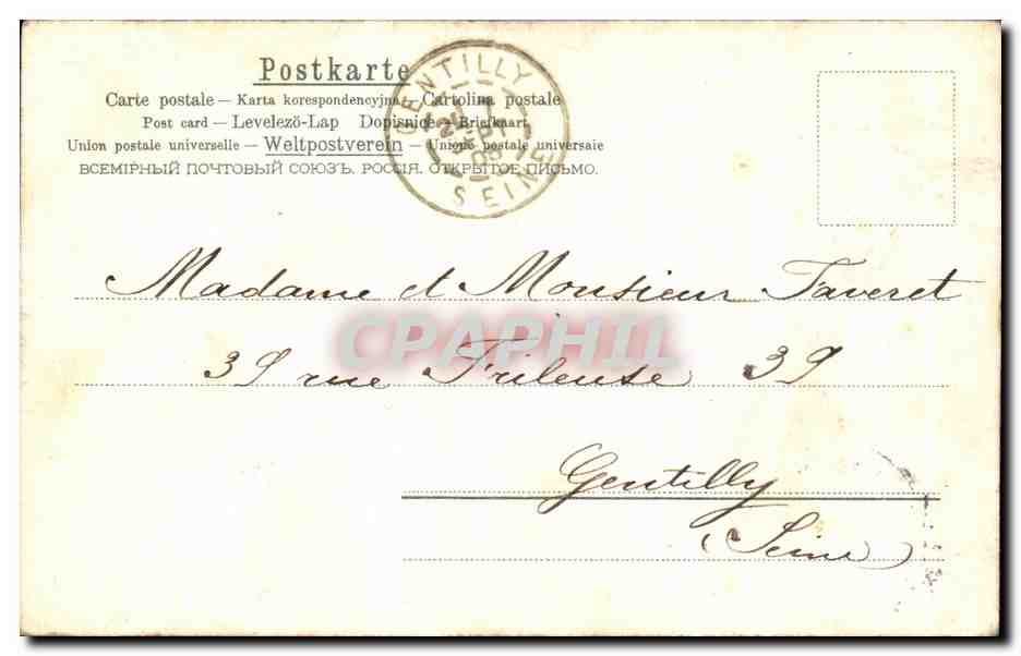 CPA Fantaisie Fleurs Roses — Rückseite