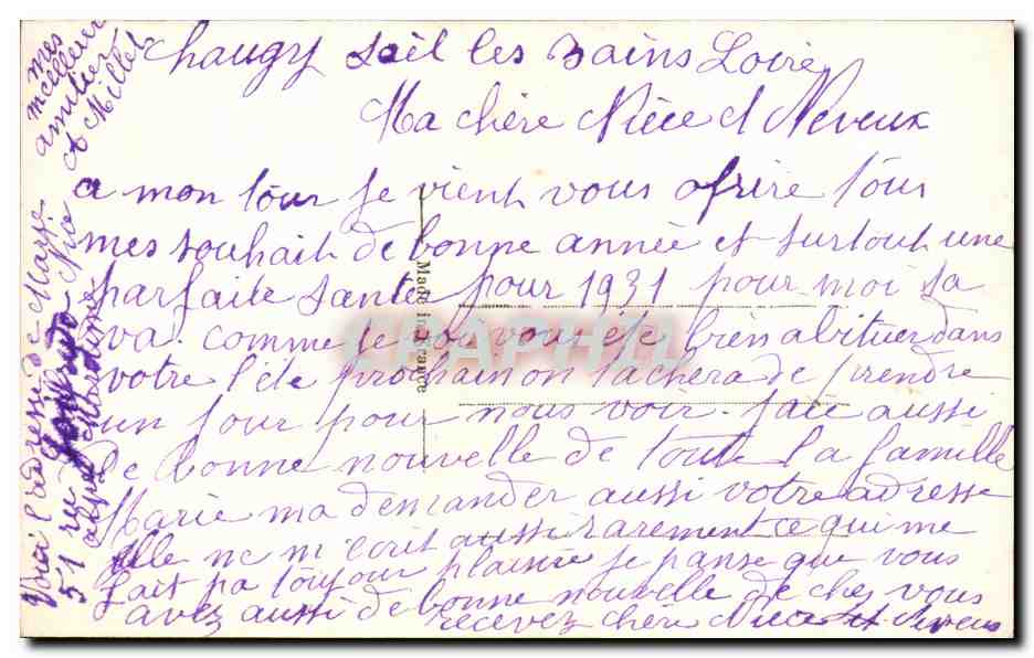 CPA Fantaisie Fleurs  — Rückseite