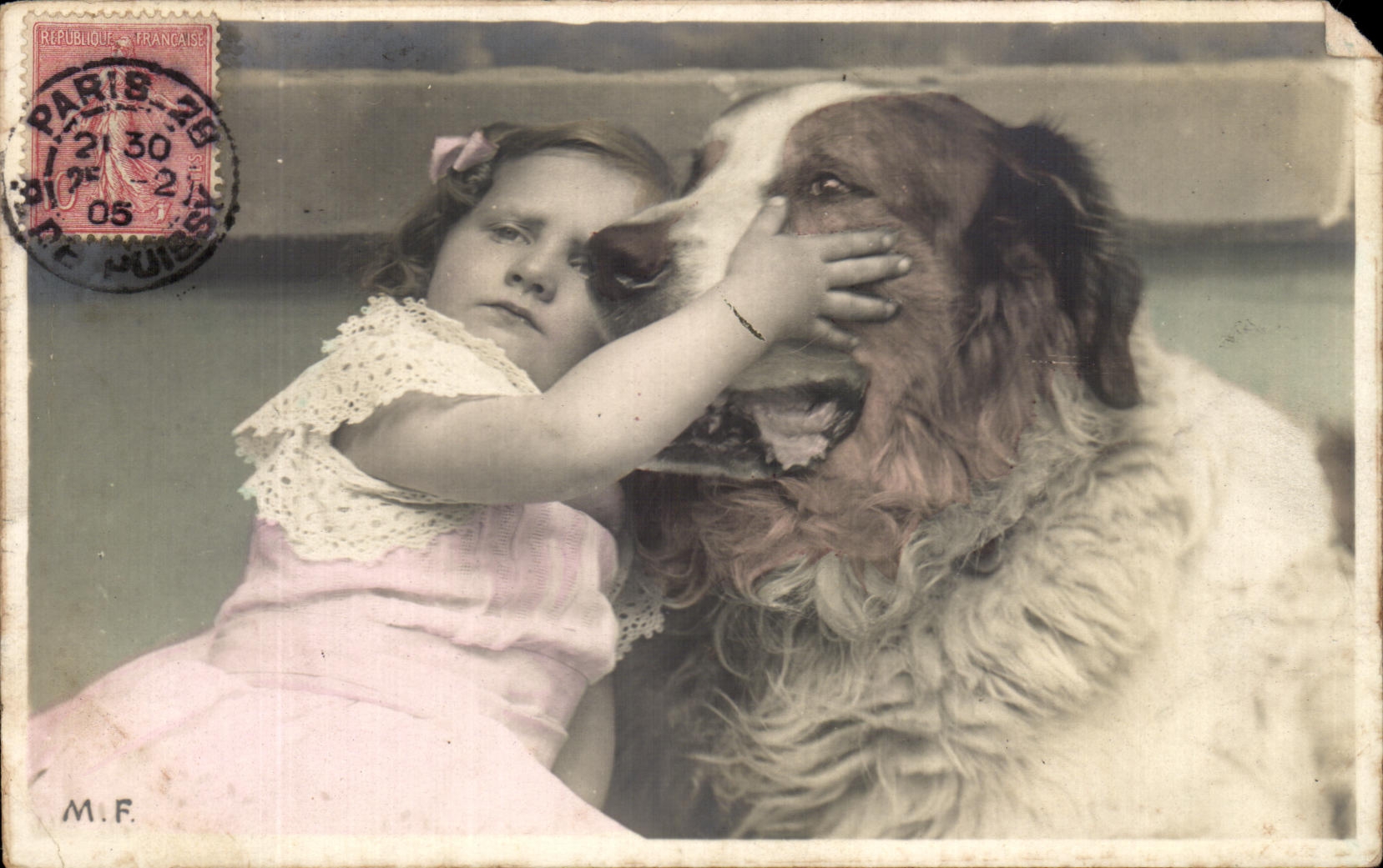 CPA Fantaisie Enfant et chien 