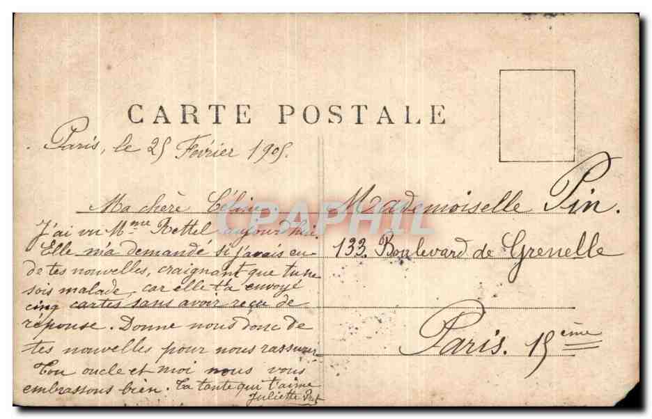 CPA Fantaisie Enfant et chien  — Rückseite