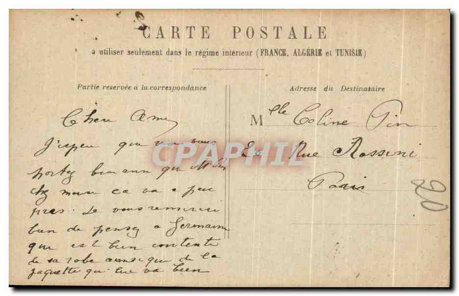 CPA Fantaisie Femme  — Rückseite