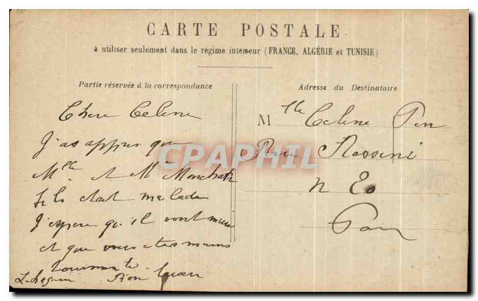 CPA Fantaisie Femme  — Verso