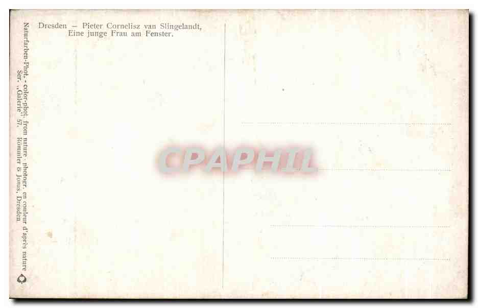 CPA Dresden Pieter Cornelisz van Slingelandt  — Verso