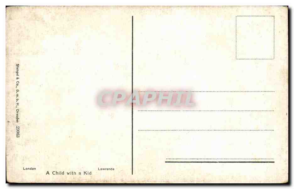 CPA Fantaisie Enfant et agneau  — Verso