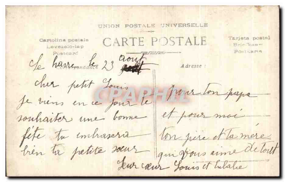CPA Fantaisie Enfant — Rückseite
