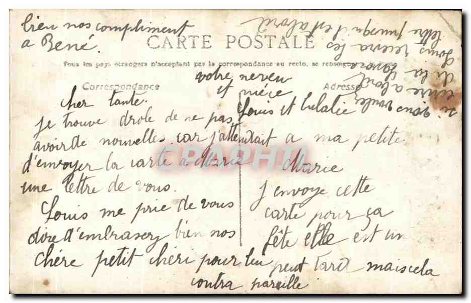 CPA Fantaisie Enfant — Rückseite