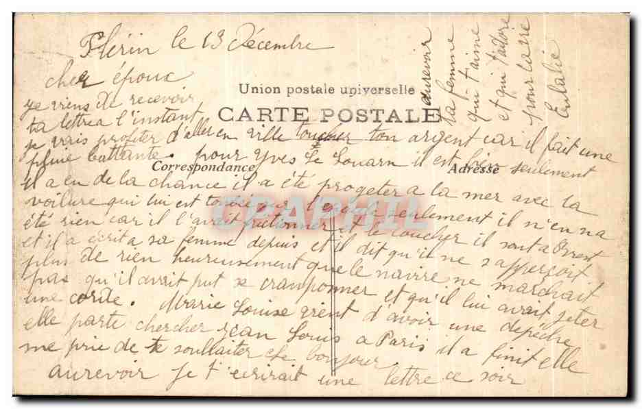 CPA Fantaisie Femme  — Verso