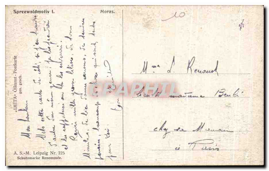 CPA Fantaisie Moras Sous bois et riviere — Rückseite
