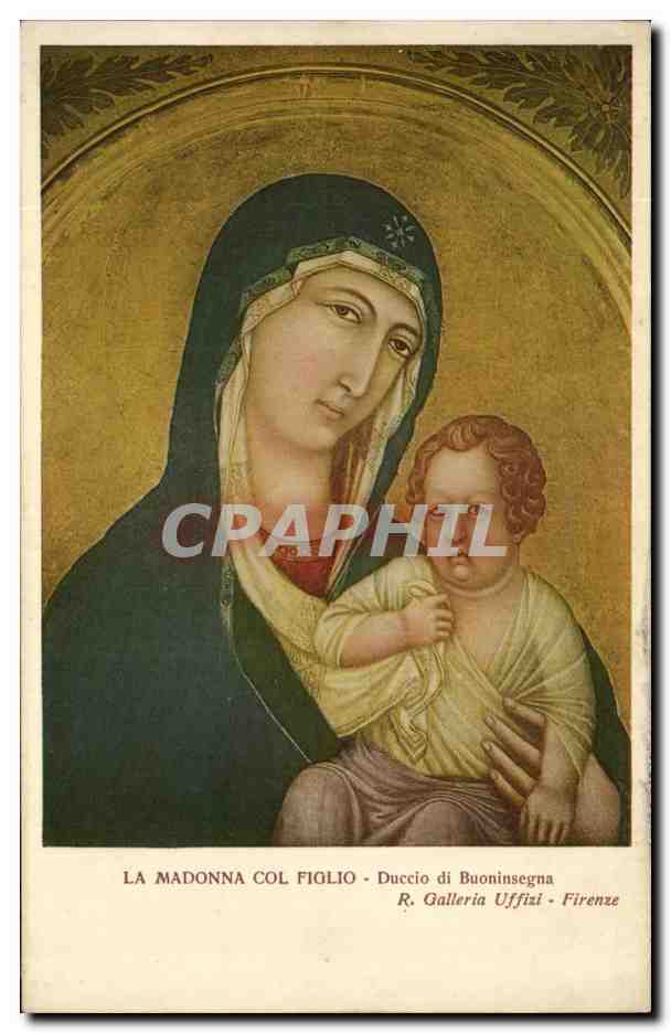 CPA Fantaisie la madonne Col Figlio Duccio di Buoninsegna