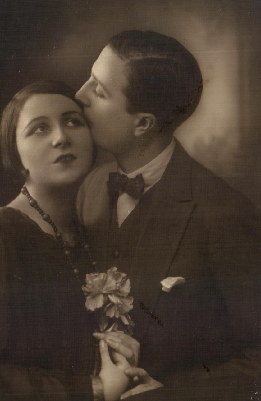 Couple in Evening Attire — Portrait Studio — Publisher CPAPHIL, Series Number Not Legible