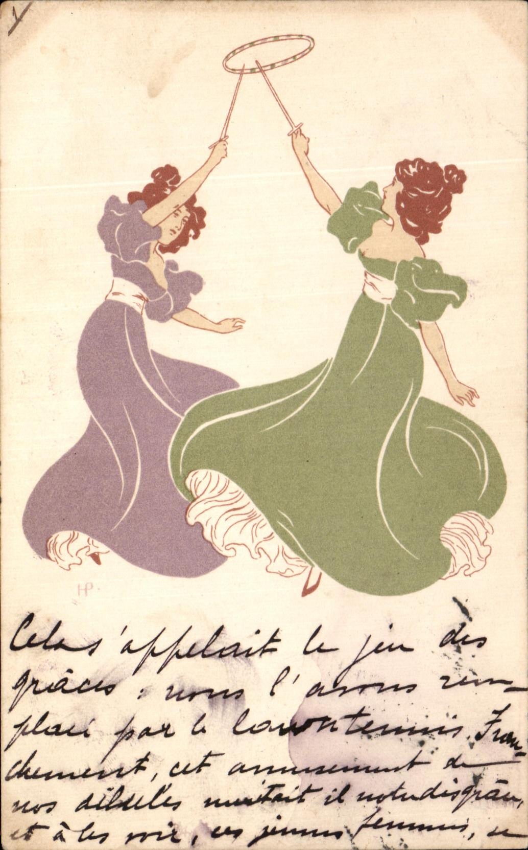 CPA Fantaisie Femme Escrime Combat d'epees