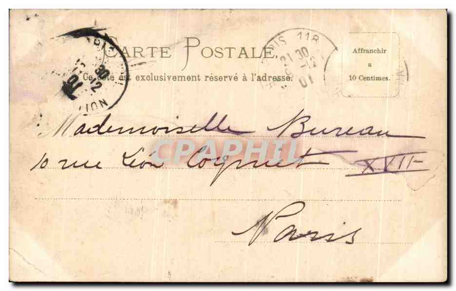 CPA Fantaisie Femme Escrime Combat d'epees — Verso