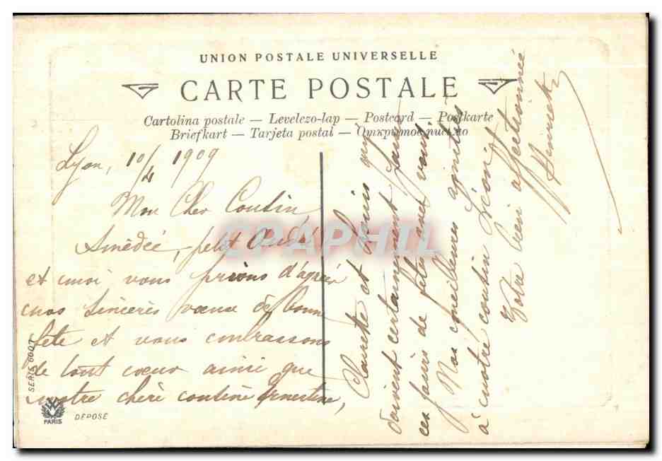 CPA Fantaisie Femme Reutlinger — Verso