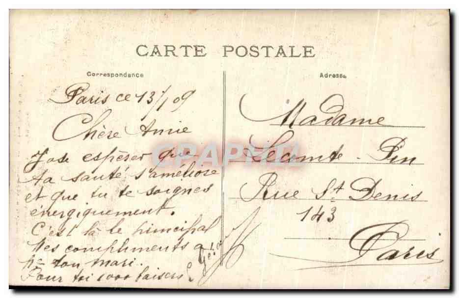 CPA Fantaisie Femme  — Rückseite