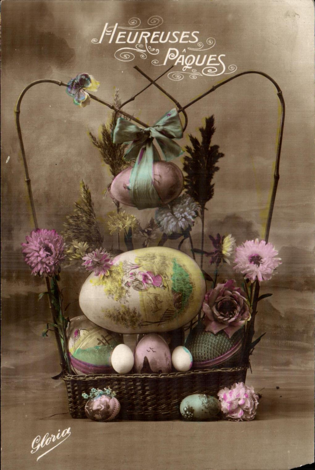 CPA Fantaisie Paques Oeufs