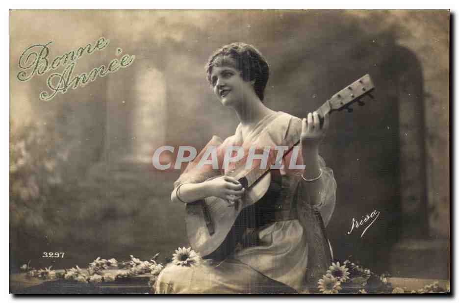 CPA Fantaisie Femme Guitare