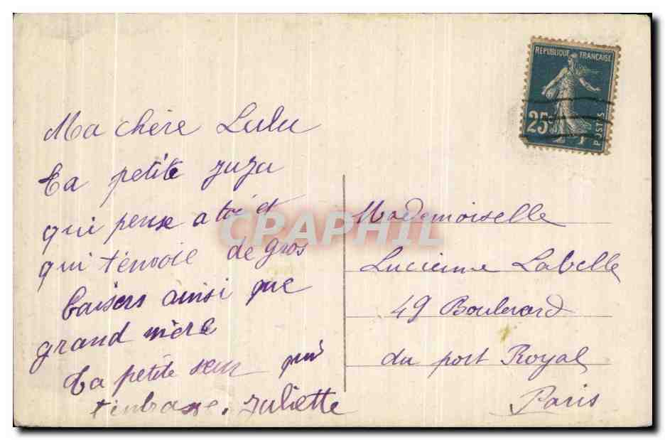 CPA Fantaisie Enfant — Rückseite