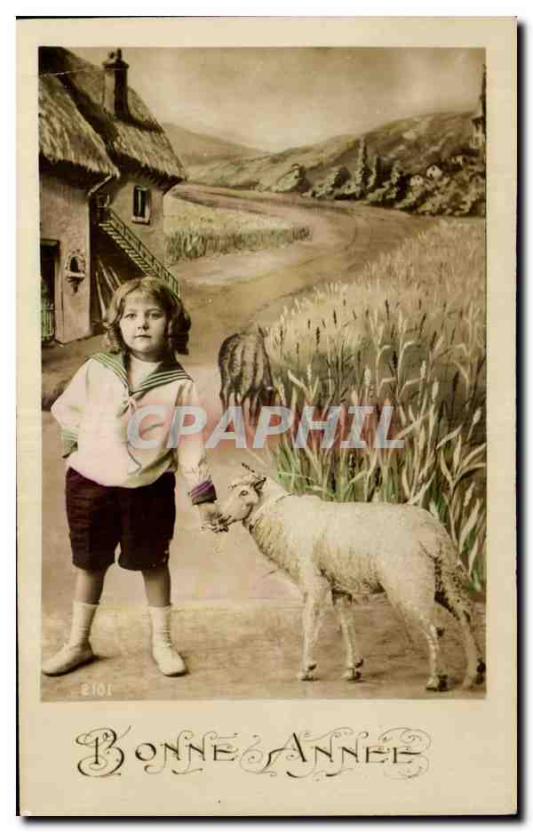 CPA Fantaisie Enfant et mouton 