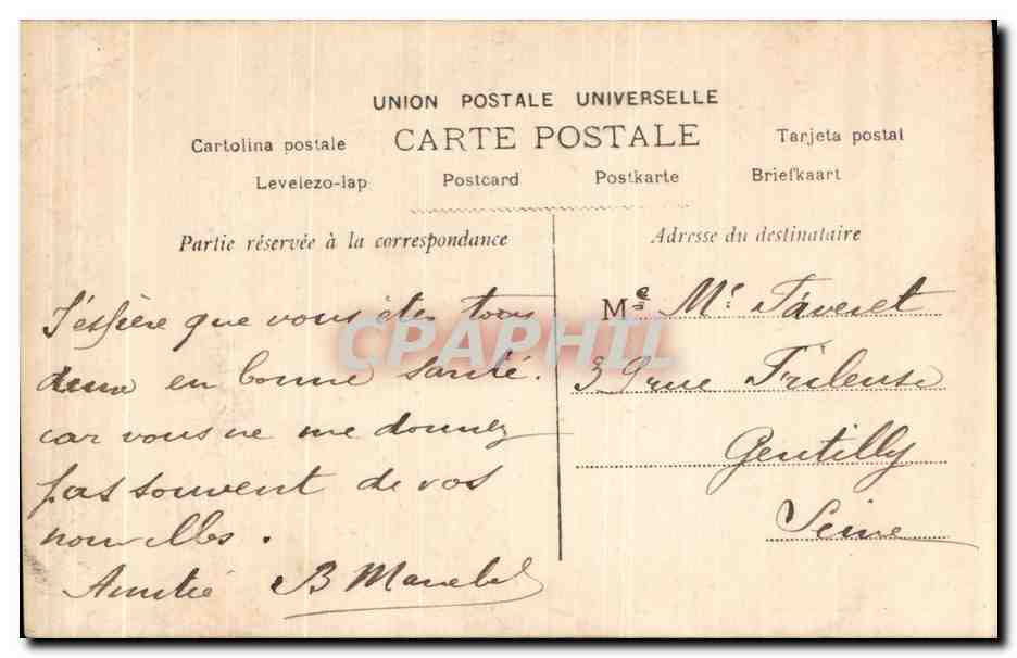 CPA Fantaisie Femme  — Rückseite