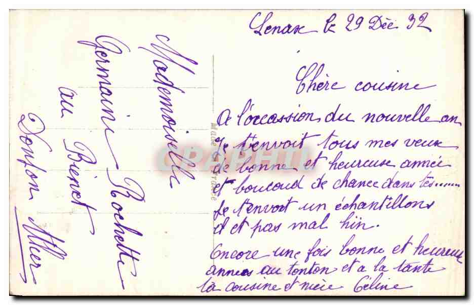 CPA Fantaisie Homme  — Rückseite