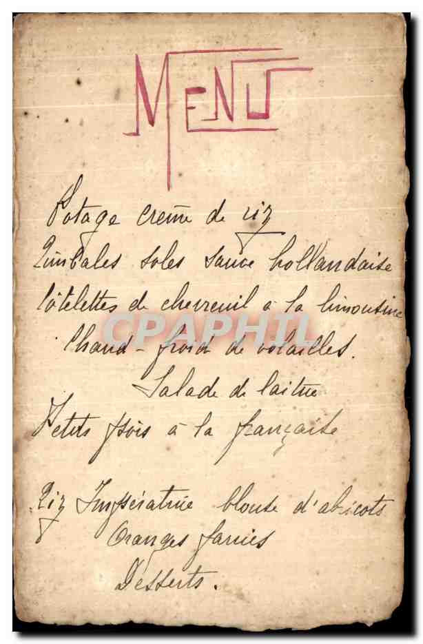 CPA Fantaisie Fleurs carte de menu  — Verso