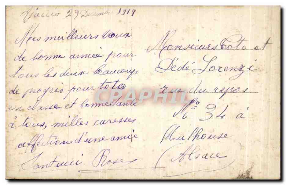 CPA Fantaisie Enfant — Verso