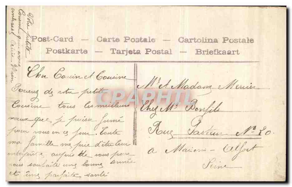 CPA Fantaisie Femme  — Rückseite