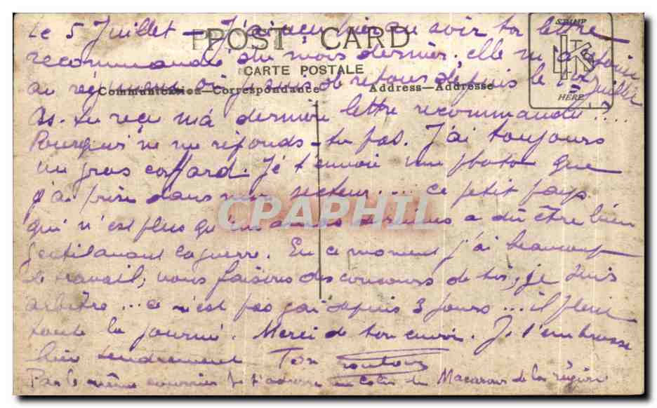 Ruines d'un village après guerre — Carte postale de la région de Here — éditeur 'Le Champ' n° 15 — Reverso