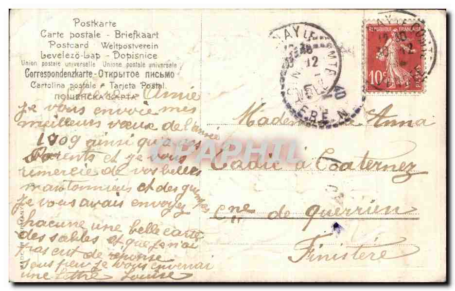CPA Fantaisie Fleurs Colombes — Back