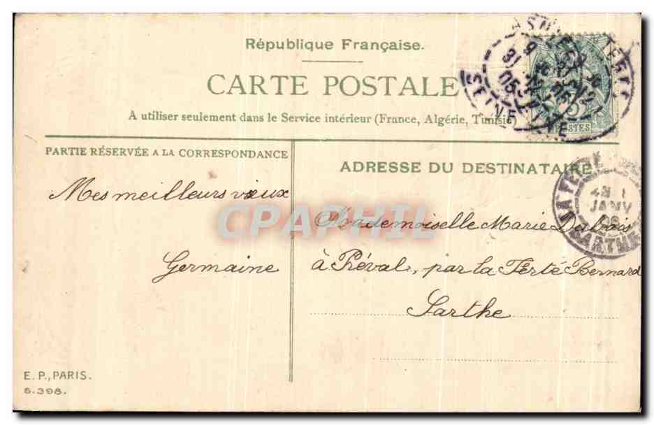 CPA Fantaisie Fleurs — Back