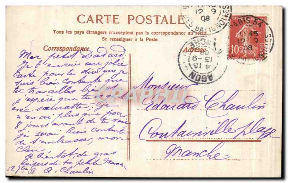 CPA Fantaisie Femme — Verso