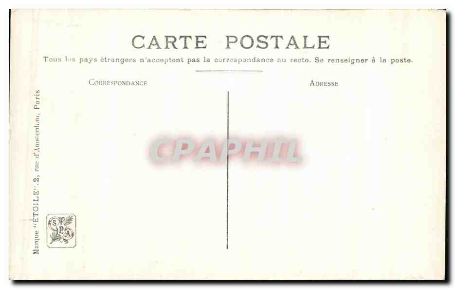 CPA Fantaisie Salon 1909 Etcheverry Galant message chien  — Verso