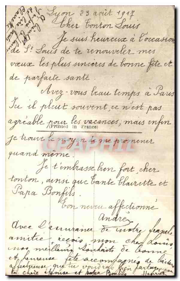 CPA Fantaisie Fleurs  — Rückseite