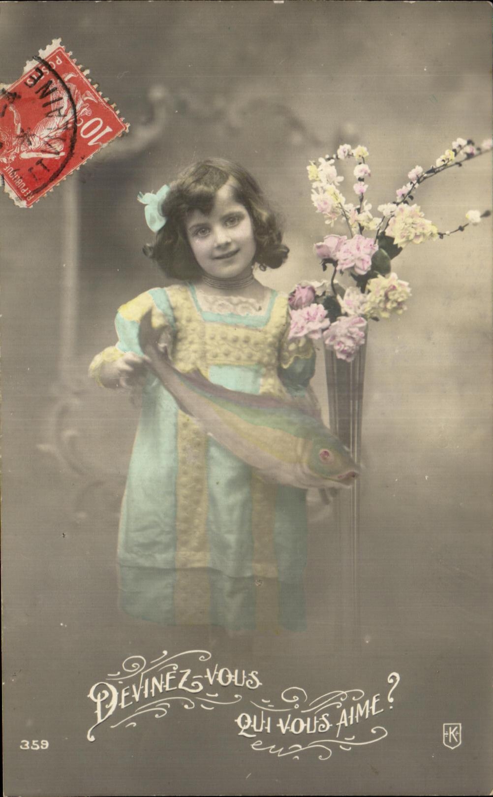 CPA Fantaisie Enfant et poisson