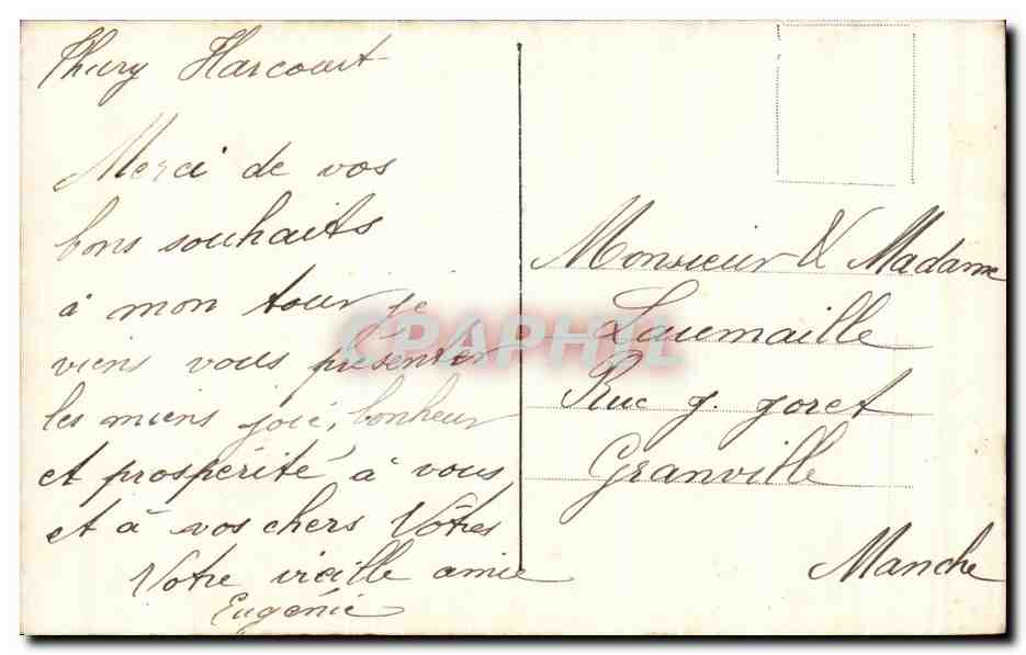 Mujer sosteniendo un ramo — Feliz Año — Editor anónimo, n° 629 — Reverso