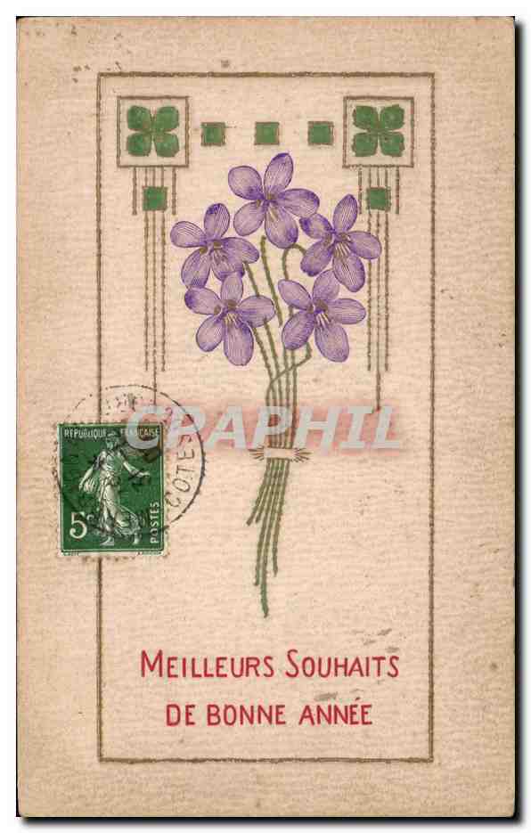 CPA Fantaisie Fleurs Voeux 