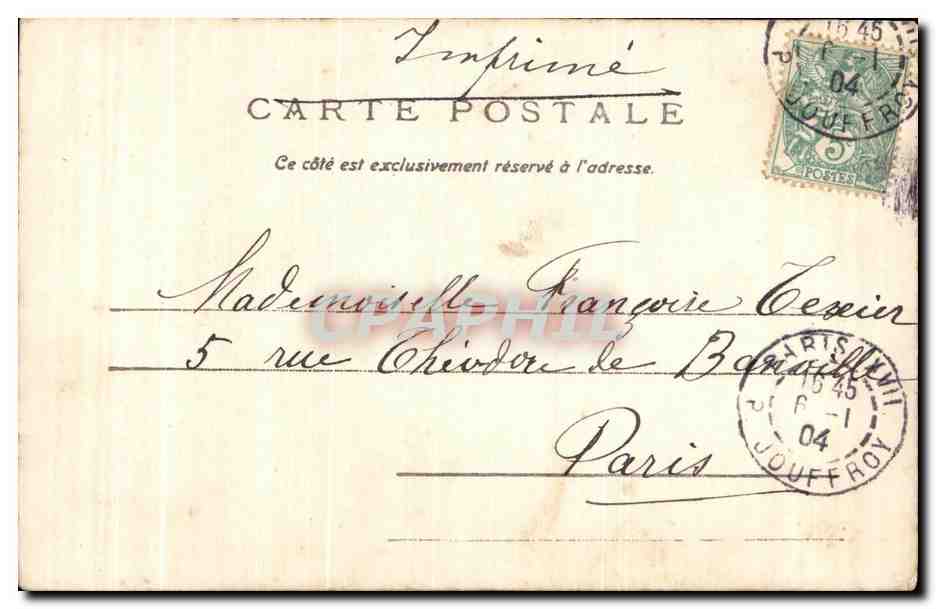 CPA Fantaisie Femme Coeur  — Verso