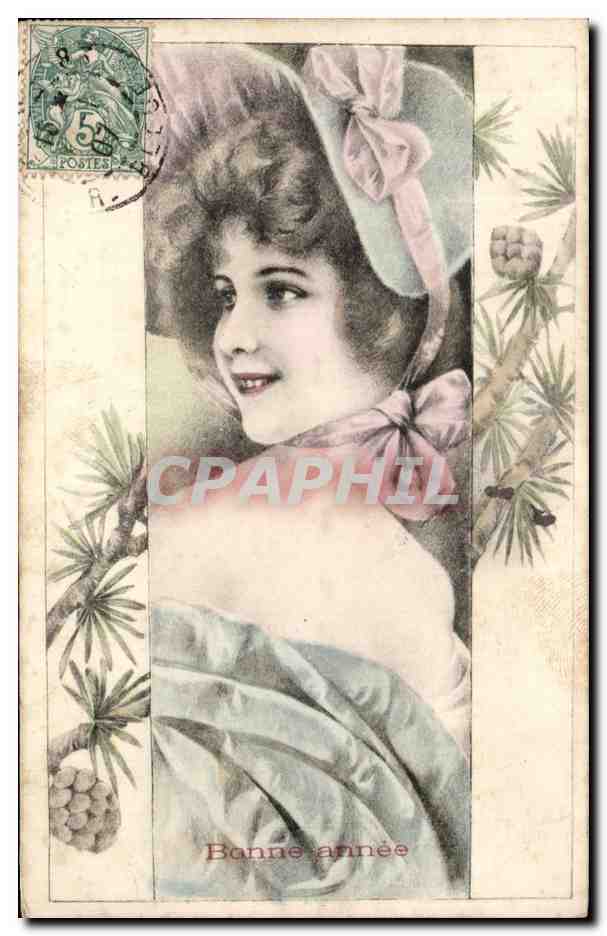 Jeune femme en chapeau — Bonne année — A.S. Serie 349