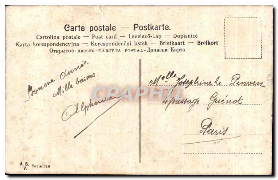 Jeune femme en chapeau — Bonne année — A.S. Serie 349 — Reverso