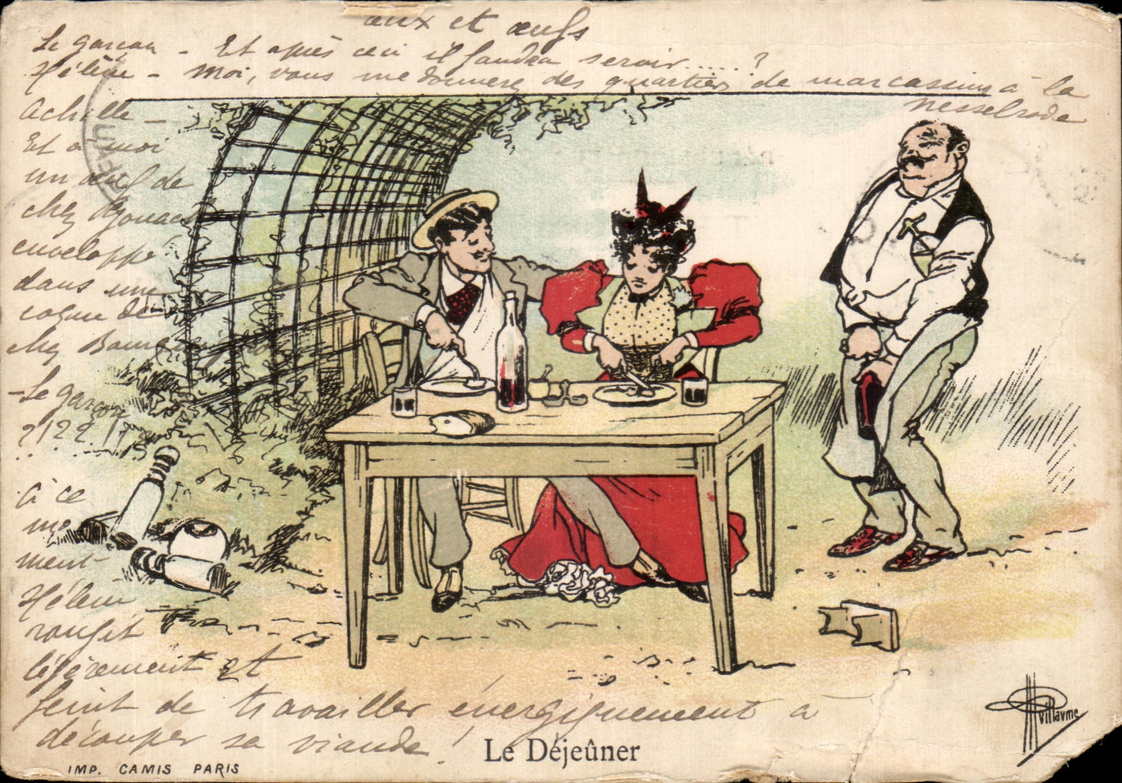 Le Déjeuner — caricature de Villavme — IMP. CAMIS PARIS
