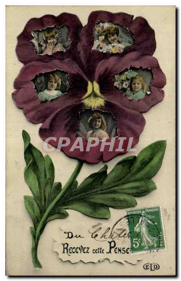 CPA Fantaisie Enfants Fleurs Challes Sarthe 