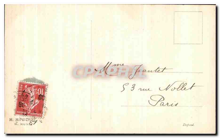 Jeune femme — portrait — M. M. Jauguet, n° de série non visible — Reverso