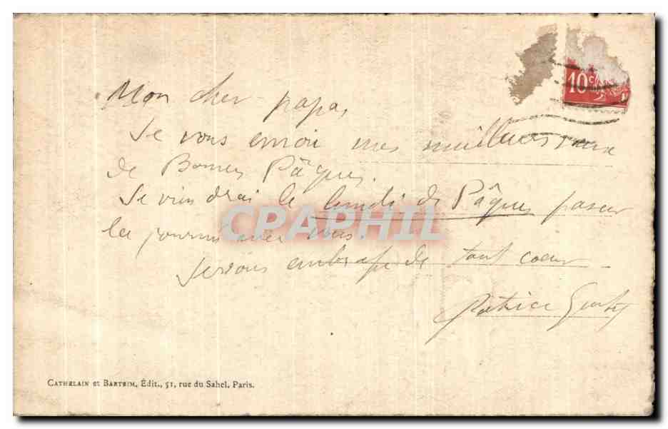 CPA Fantaisie Fleurs Cloche  — Verso