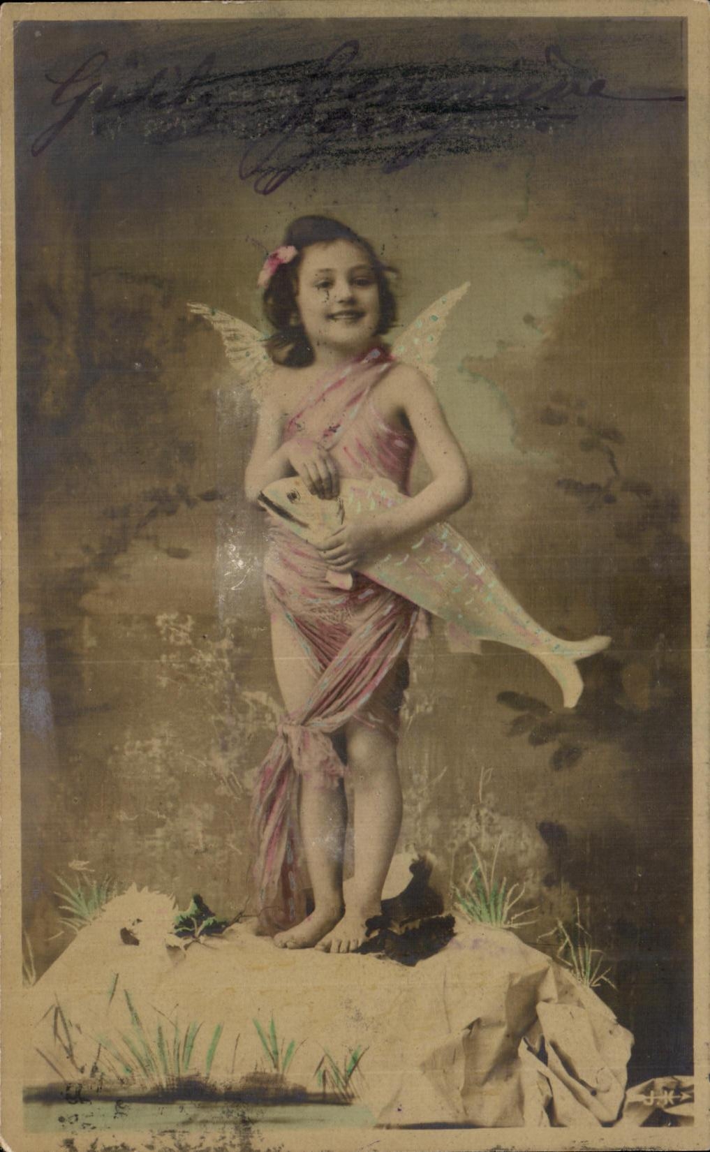 CPA Fantaisie Enfant Poisson 