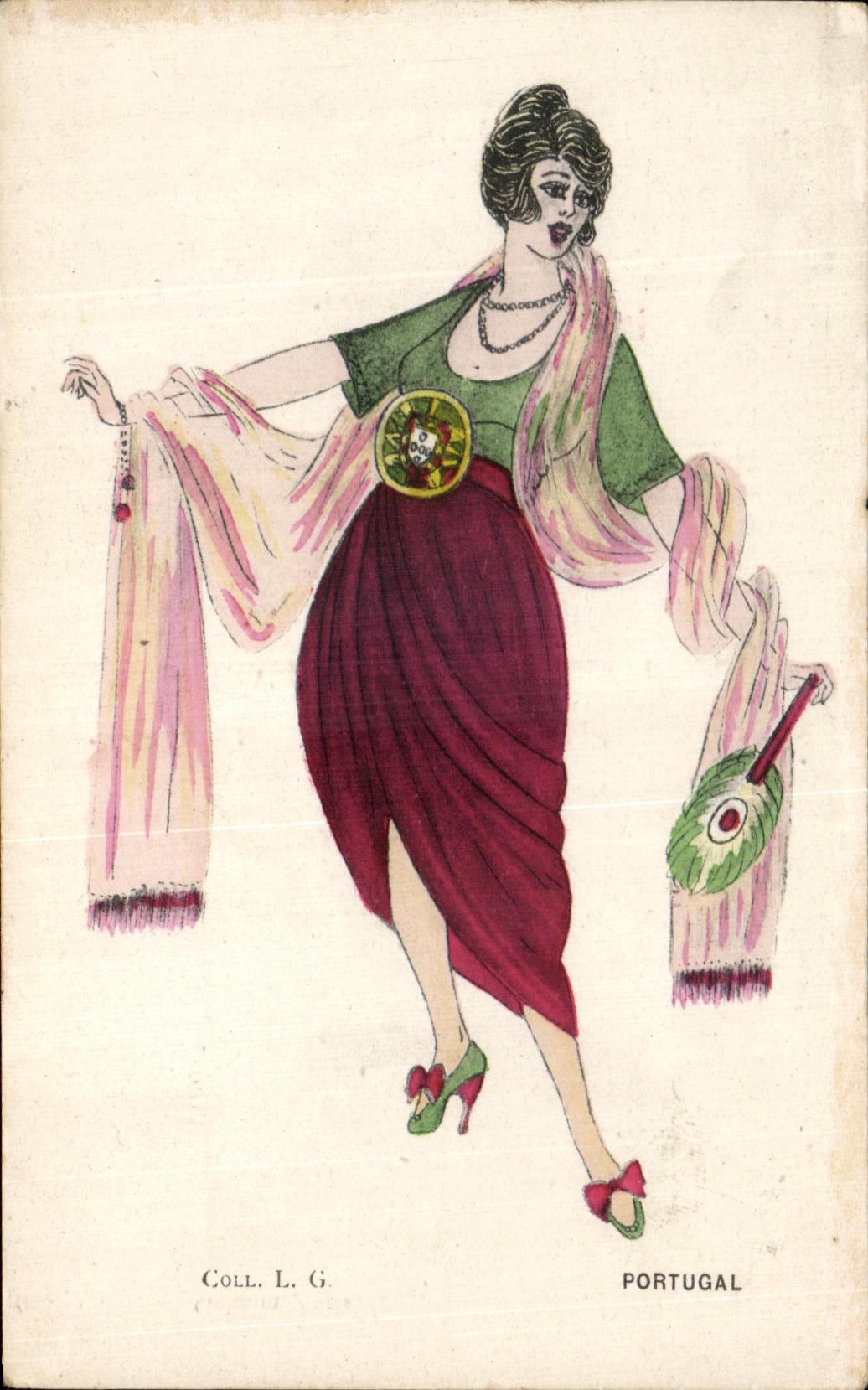 CPA Fantaisie Femme Portugal Folklore Costume