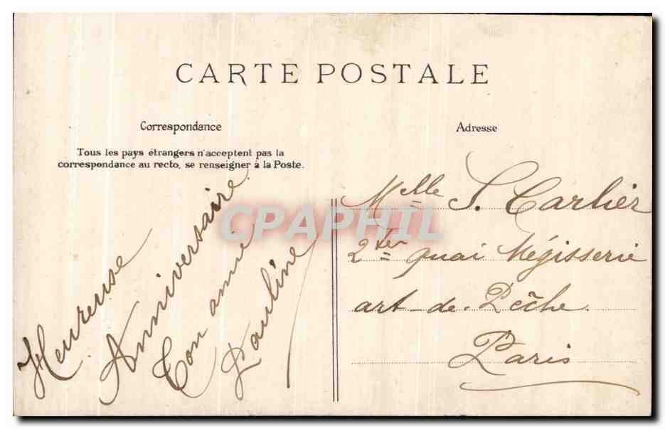 CPA Fantaisie Fleurs Anniversaire — Rückseite
