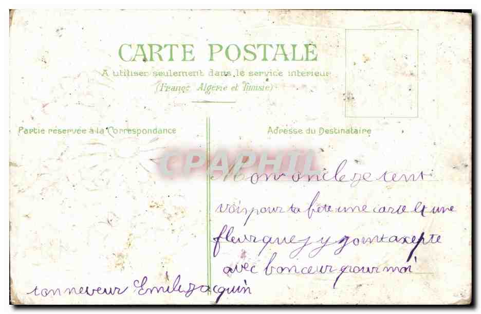 CPA Fantaisie Fleurs — Rückseite