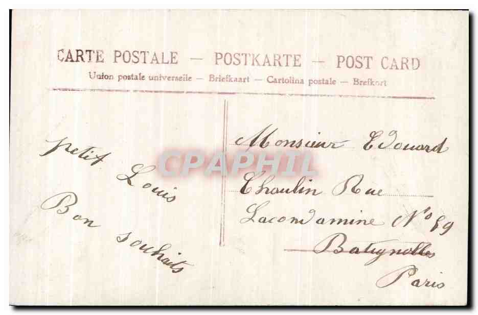 CPA Fantaisie Enfant Fleurs — Verso