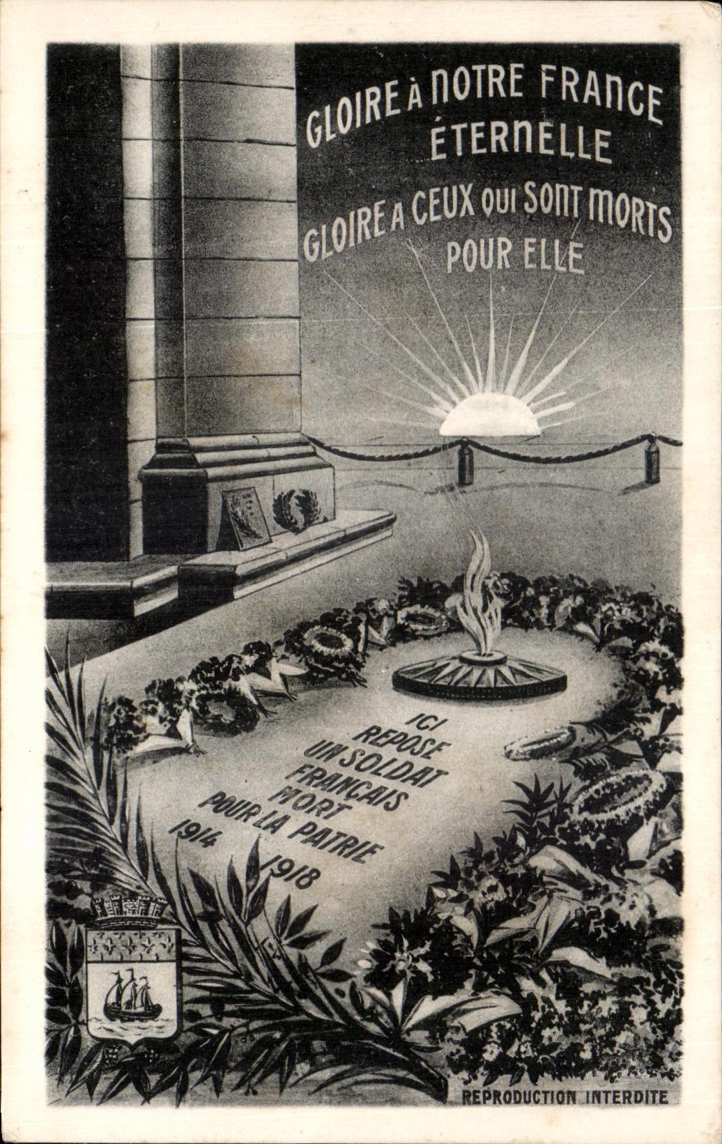 CPA Paris Arc de Triomphe Tombe du soldat inconnu Militaria 