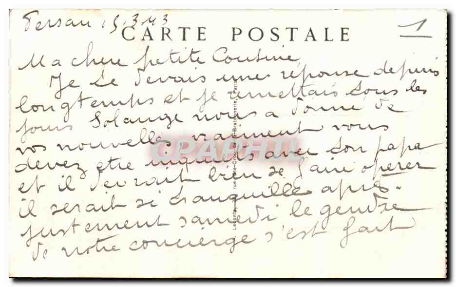 CPA Paris Place Vendome — Rückseite